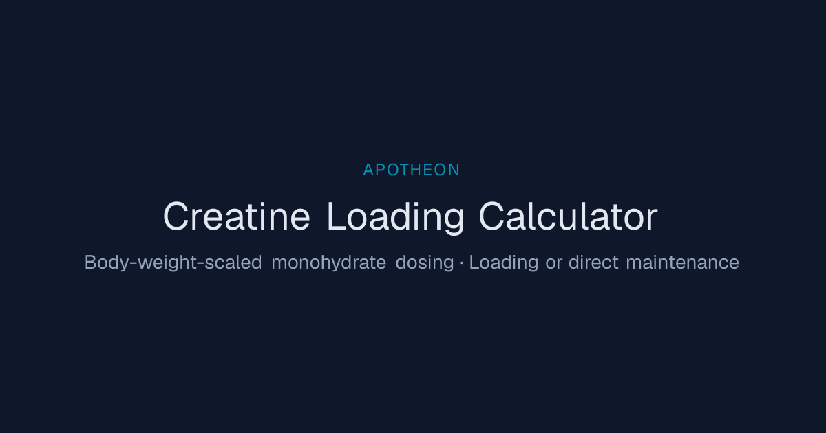 Creatine Loading Calculator | Body-Weight Dose & Maintenance | Apotheon
